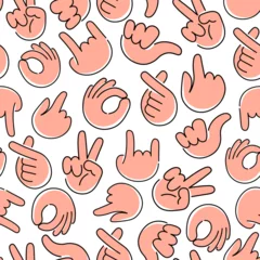 Gardinen Nahtloser herbst seamless pattern hands gestures in doodle style in vector. template for backdrop textile poster print design wrapping wallpaper  © Anna