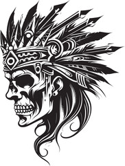 Bone Warrior Skull Minimal Vector Logo Skull Warrior Emblem Sleek Icon Art