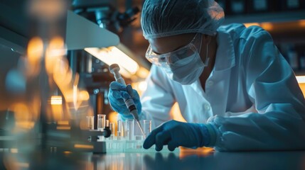 Professional health care researchers working in life of medical science laboratory, technology of medicine chemistry lap