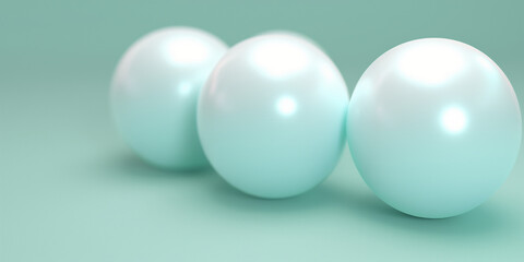 T&uuml;rkise Kugeln auf Mint farbigen Hintergrund im Querformat f&uuml;r Banner