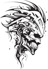 Ancient Skull Warrior Modern Icon Symbol Skull Warrior Chief Dynamic Vector Design Concept