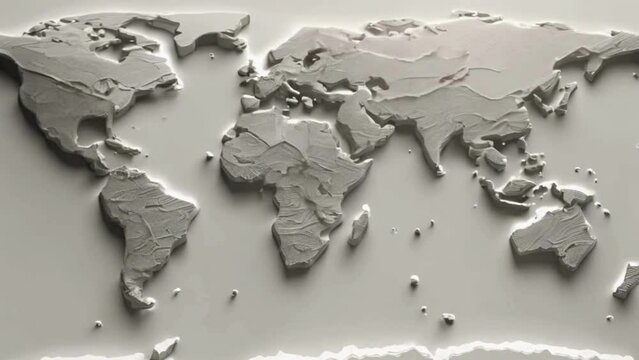 3D world map pops off the page, showcasing continents and natural landmarks