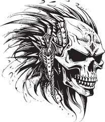 Tribal Warrior Skull Clean Graphic Symbol Skull Warrior Art Modern Iconic Design