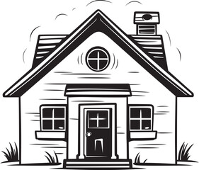 Small Village Homes Charming Logo Concepts Cartoon Tiny Village Icons Playful Iconic Art