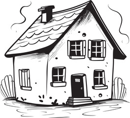 Tiny Cartoon Village Scene Charming Icon Concepts Small Village Cottage Designs Whimsical Logo Artwork