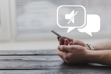 Silent mode icon activated on app