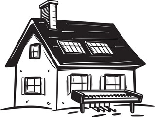 Tiny Cartoon Village Scene Iconic Icon Concepts Small Village Cottage Designs Charming Logo Art