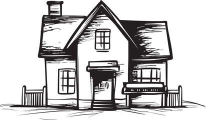 Tiny Cartoon Village Illustrations Whimsical Graphic Design Small Village Scene Cute Logo Art