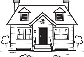 Miniature Village Scene Logo Graphic Art Small Cartoon Village Homes Icon Concepts