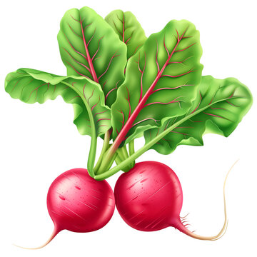 red radishes green leaves white background clip art preview