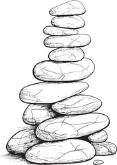 Abstract Pebble Sculpture Graphic Natural Icon Ideas Geometric Zen Garden Stack Artistic Logo Inspirations