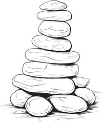 Symbolic Stone Pile Logo Abstract Icon Concepts Contemporary Pebble Sculpture Icon Geometric Logo Designs