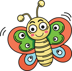 illustration of butterfly outline white on background vector