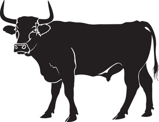 silhouette of a bull