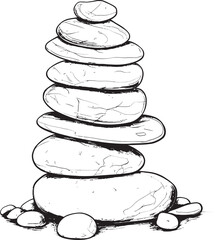 Creative Pebble Art Minimal Logo Icon Design Tranquil Pebble Tower Artistic Graphic Concepts