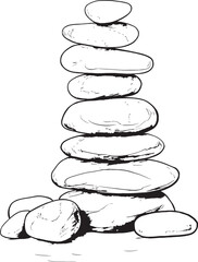 Organic Stone Structure Unique Iconic Art Minimalistic Rock Pile Simple Logo Creations