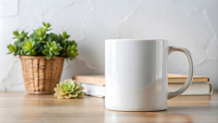 Mockup template of white ceramic mug