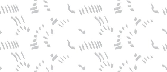 Seamless abstract textured pattern. Grey, white. Stains, rings, lines. Digital brush strokes. Design for textile fabrics, wrapping paper, background, wallpaper, cover.