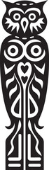 Owl Totem Pole Symbolism Geometric Icon Composition Owl Totem Pole Animal Serene Graphic Formulation