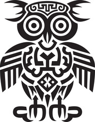 Owl Totem Pole Tribal Design Artistic Logo Creation Owl Totem Pole Art Symbol Design Modern Logo Art