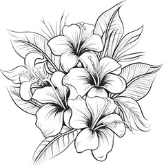 Hibiscus Flower Symbol Tranquil Logo Development Tropical Leaf Artistic Symbol Artistic Graphic Evolution