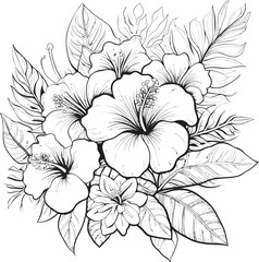 Exotic Floral Composition Geometric Icon Composition Tropical Plant Icon Serene Graphic Formulation