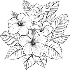 Tropical Leaf Artwork Design Natural Logo Expression Jungle Flower Graphic Art Abstract Iconic Conception