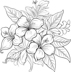 Tropical Plant Symbol Art Minimalistic Graphic Conception Orchid and Ferns Design Art Geometric Iconic Integration