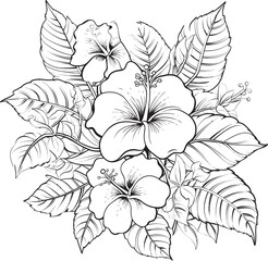 Tropical Botanical Design Minimalist Icon Integration Vibrant Floral Bouquet Abstract Graphic Inspiration