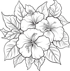 Exotic Plant Iconography Geometric Icon Composition Tropical Flower Art Serene Graphic Formulation