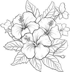 Tropical Flower Art Serene Graphic Formulation Orchid and Palm Leaf Artwork Symbolic Icon Design