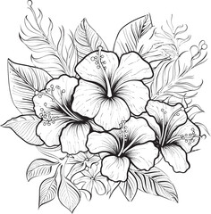 Palm Leaf and Orchid Symbol Contemporary Graphic Design Tropical Garden Fantasy Simple Logo Development