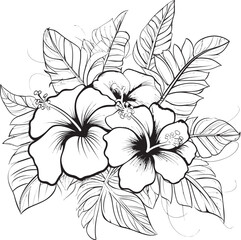 Vibrant Palm Leaf and Blossom Logo Tropical Interpretation Tropical Rainforest Bloom Design Symbolic Graphic Art