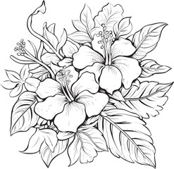 Fototapeta premium Tropical Bloom Vector Symbolic Icon Design Exotic Plant Artwork Creative Logo Vision