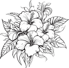 Tropical Leaf and Palm Harmony Artistic Graphic Creation Orchid and Fern Vector Art Creative Logo Vision