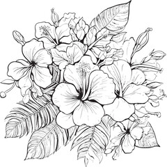 Botanical Paradise Artistic Floral Emblem Jungle Flora Fantasy Symbolic Icon Design