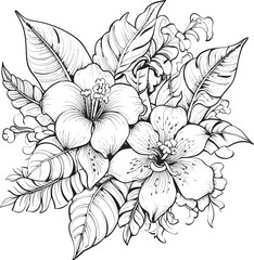 Orchid Bloom Harmony Minimalist Iconic Visions Tropical Leafy Greenery Sleek Graphic Evolutions