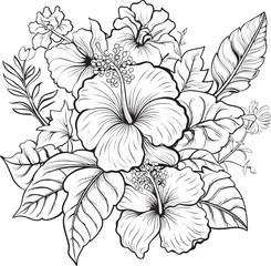 Botanical Paradise Emblem Artistic Graphic Evolutions Hibiscus Bloom Symbolism Modern Logo Creations