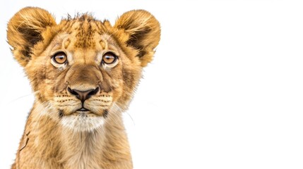 Obraz premium Generated AI of a lion cub on a transparent background
