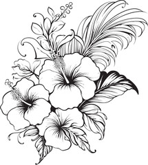 Jungle Flower Fantasy Abstract Logo Formulation Orchid Bloom Harmony Minimalist Icon Vision