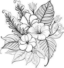 Orchid and Palm Leaf Symbol Minimalist Iconic Imagery Vibrant Tropical Flora Sleek Graphic Evolution