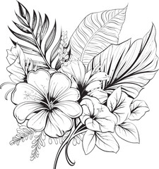 Tropical Bloom Harmony Symbolic Logo Expression Exotic Plant Essence Minimal Logo Integration