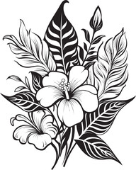 Hibiscus Flower Harmony Geometric Logo Composition Tropical Botanical Fusion Serene Graphic Formulation