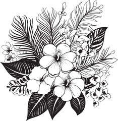 Exotic Plant Symbolism Artistic Logo Design Tropical Floral Elegance Creative Icon Evolution