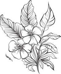 Vibrant Tropical Oasis Tranquil Logo Development Hibiscus Bloom Symbolism Modern Logo Creation