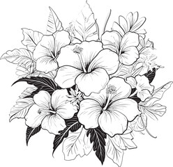 Hawaiian Floral and Leaf Logo Island Inspired Design Exquisite Tropical Flower Icon Artistic Logo Concept