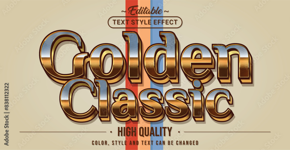 Poster Editable text style effect - Golden Classic text style theme.