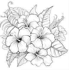 Tropical Garden Leaf and Flower Icon Stylish Logo Innovation Hawaiian Floral and Palm Leaf Design Tropical Graphic Evolution