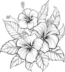 Tropical Blossom Icon Abstract Design Concept Lush Leaf and Flower Artistic Graphic Interpretation