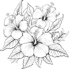 Tropical Blossom Symbolism Abstract Logo Formulation Exotic Flora Emblem Minimalist Iconic Imagery